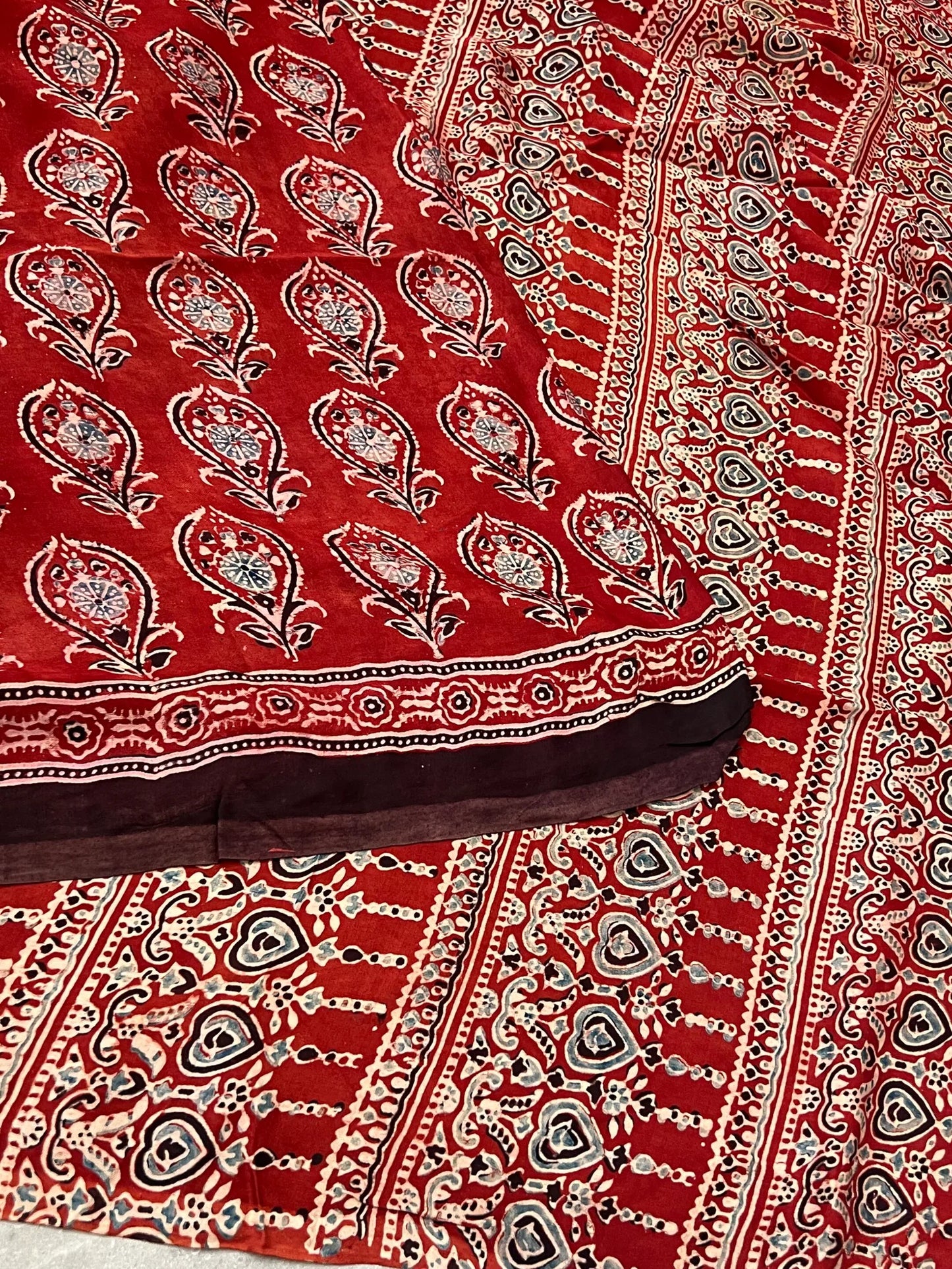 Pure Modal silk with Ajrakh prints – Maroon