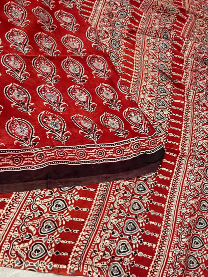 Pure Modal silk with Ajrakh prints – Maroon
