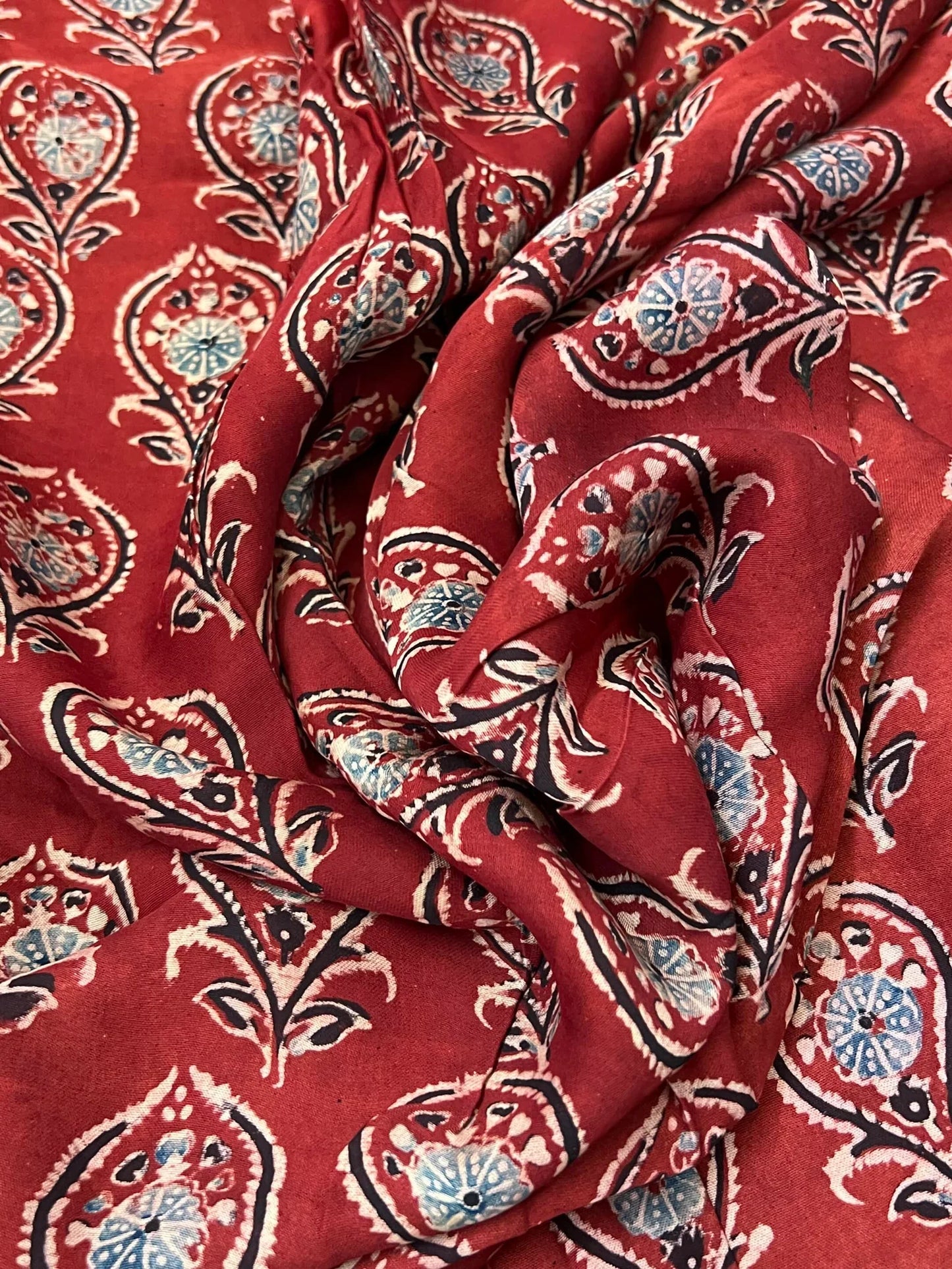 Pure Modal silk with Ajrakh prints – Maroon
