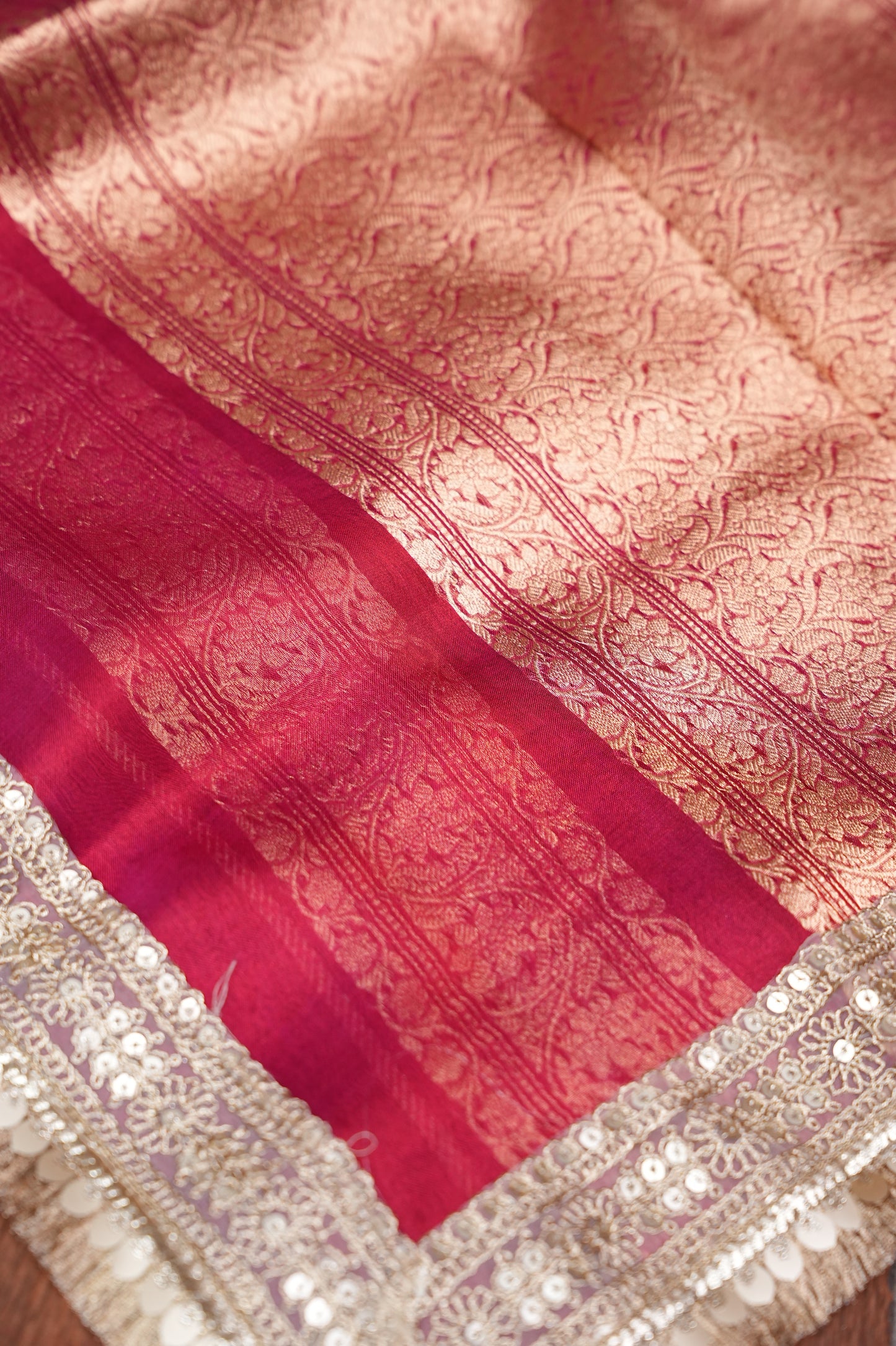 Red Tissue Organza Pure Silk Saree