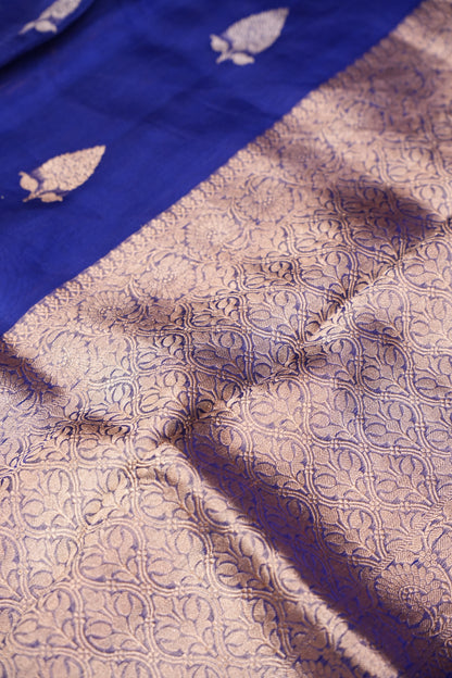 Royal Blue Tissue Organza Pure Silk Saree