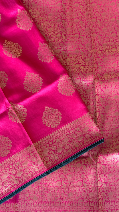 Munga Silk Banarasi Sarees -Hot Pink Elegance