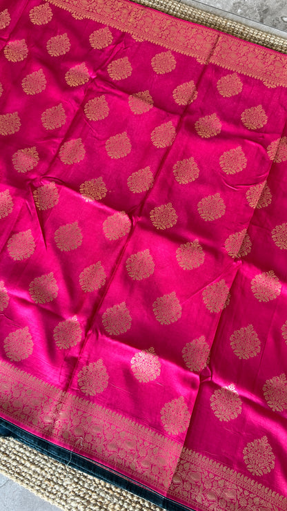 Munga Silk Banarasi Sarees -Hot Pink Elegance