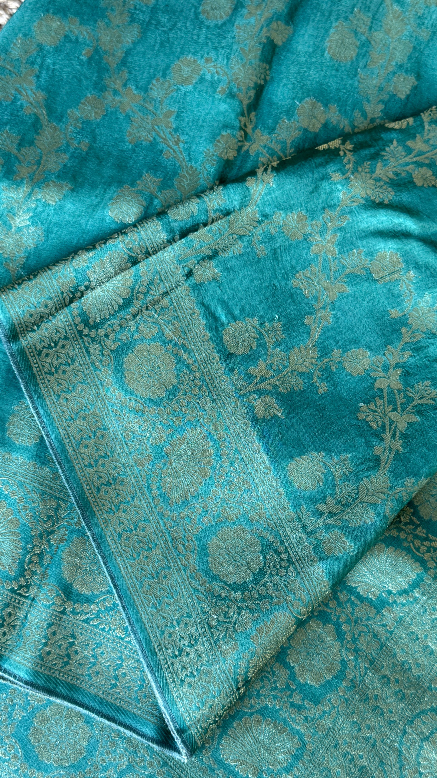 Munga Silk Banarasi Sarees - Subtle Aqua Blue Elegance
