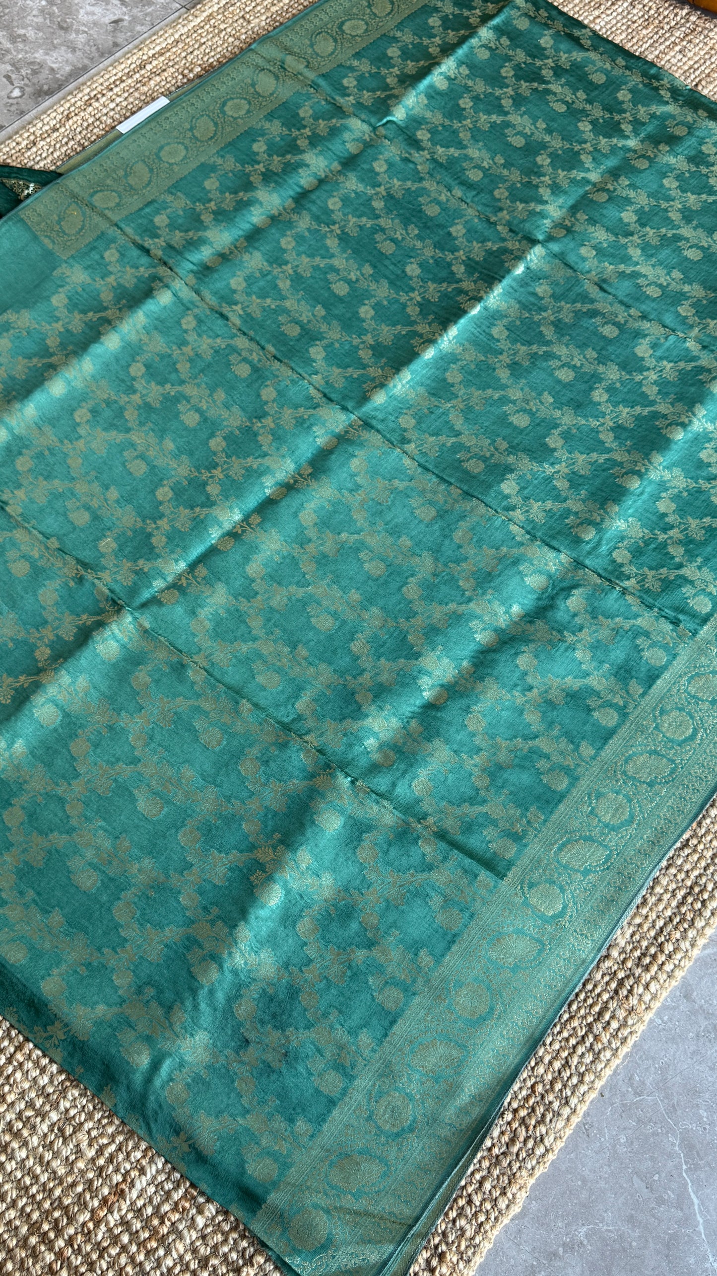 Munga Silk Banarasi Sarees - Subtle Aqua Blue Elegance