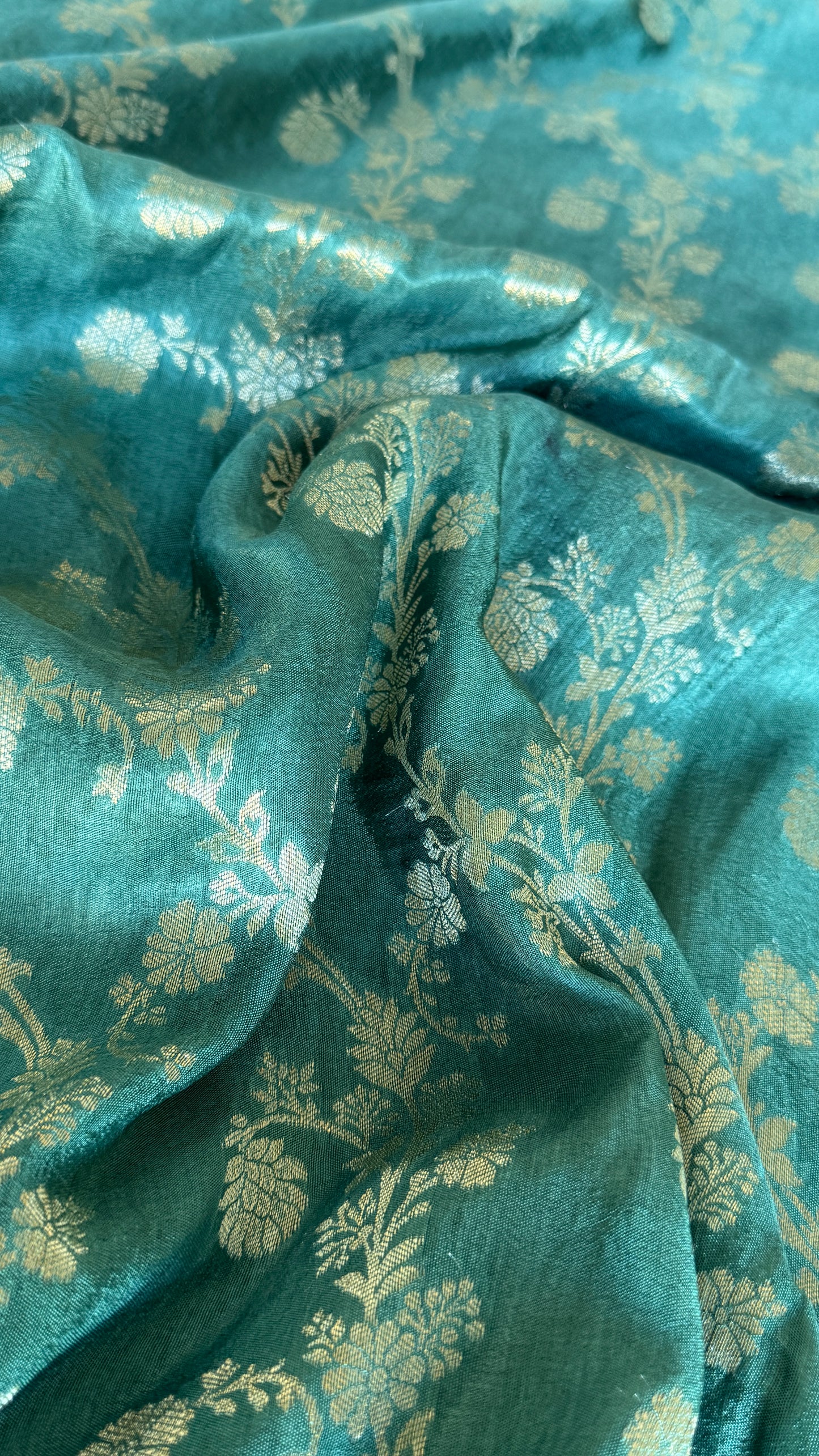 Munga Silk Banarasi Sarees - Subtle Aqua Blue Elegance
