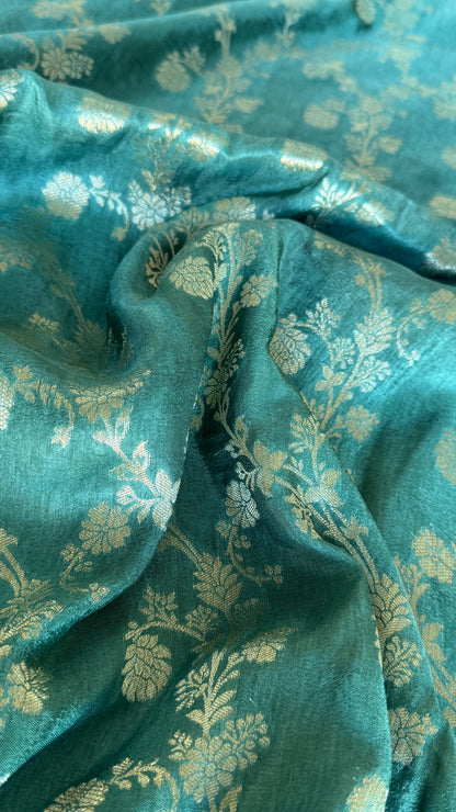 Munga Silk Banarasi Sarees - Subtle Aqua Blue Elegance