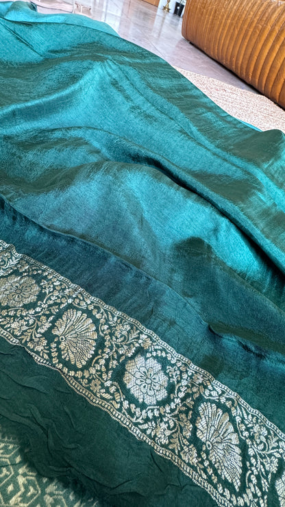 Munga Silk Banarasi Sarees - Subtle Aqua Blue Elegance