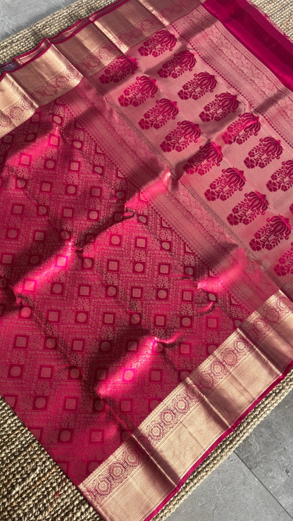Pure Kanchivaram Silk Saree – Pink