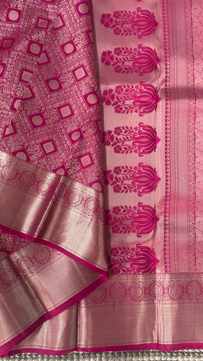 Pure Kanchivaram Silk Saree – Pink