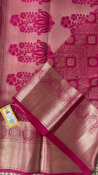 Pure Kanchivaram Silk Saree – Pink