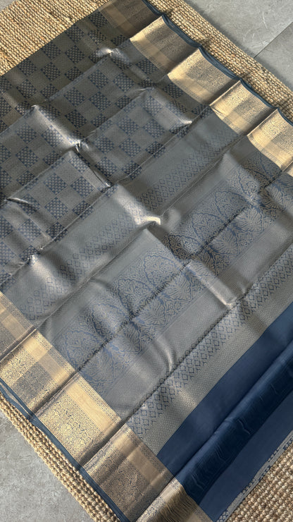Pure Kanchivaram Silk Saree – Grey