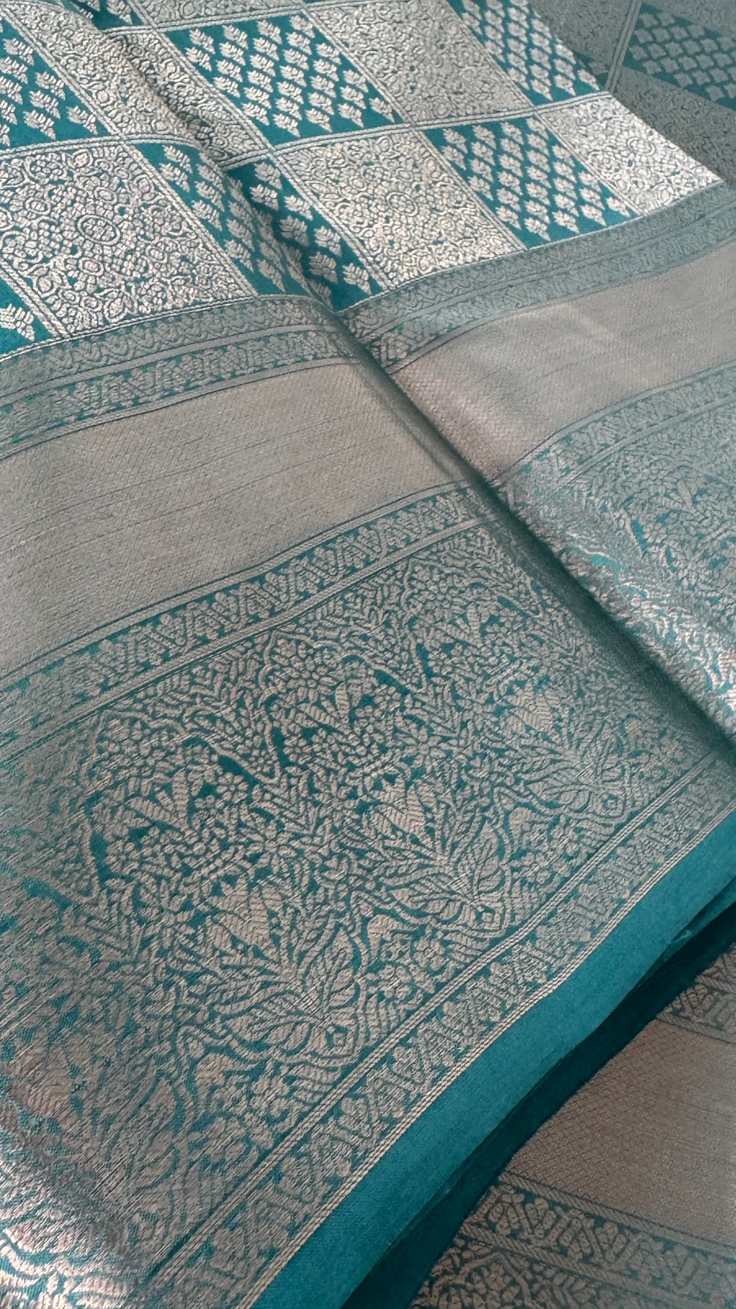 Pure Kanchivaram Silk Saree – Aqua Blue