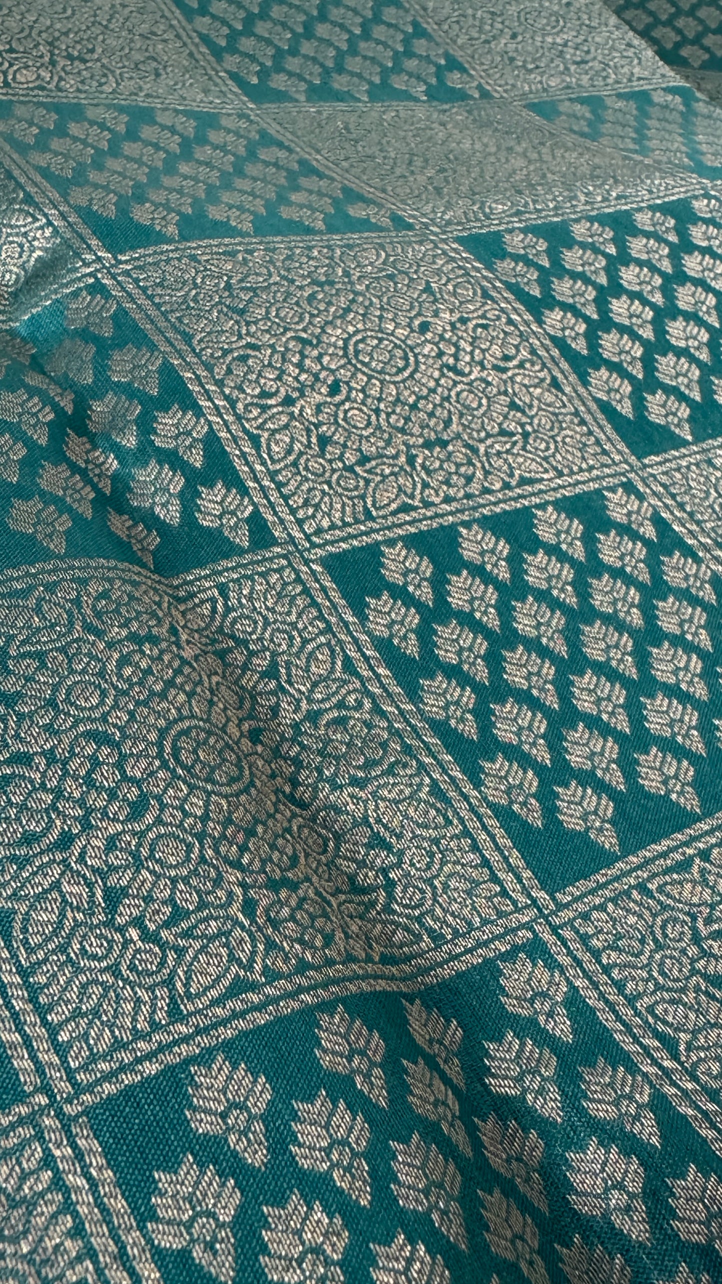 Pure Kanchivaram Silk Saree – Aqua Blue