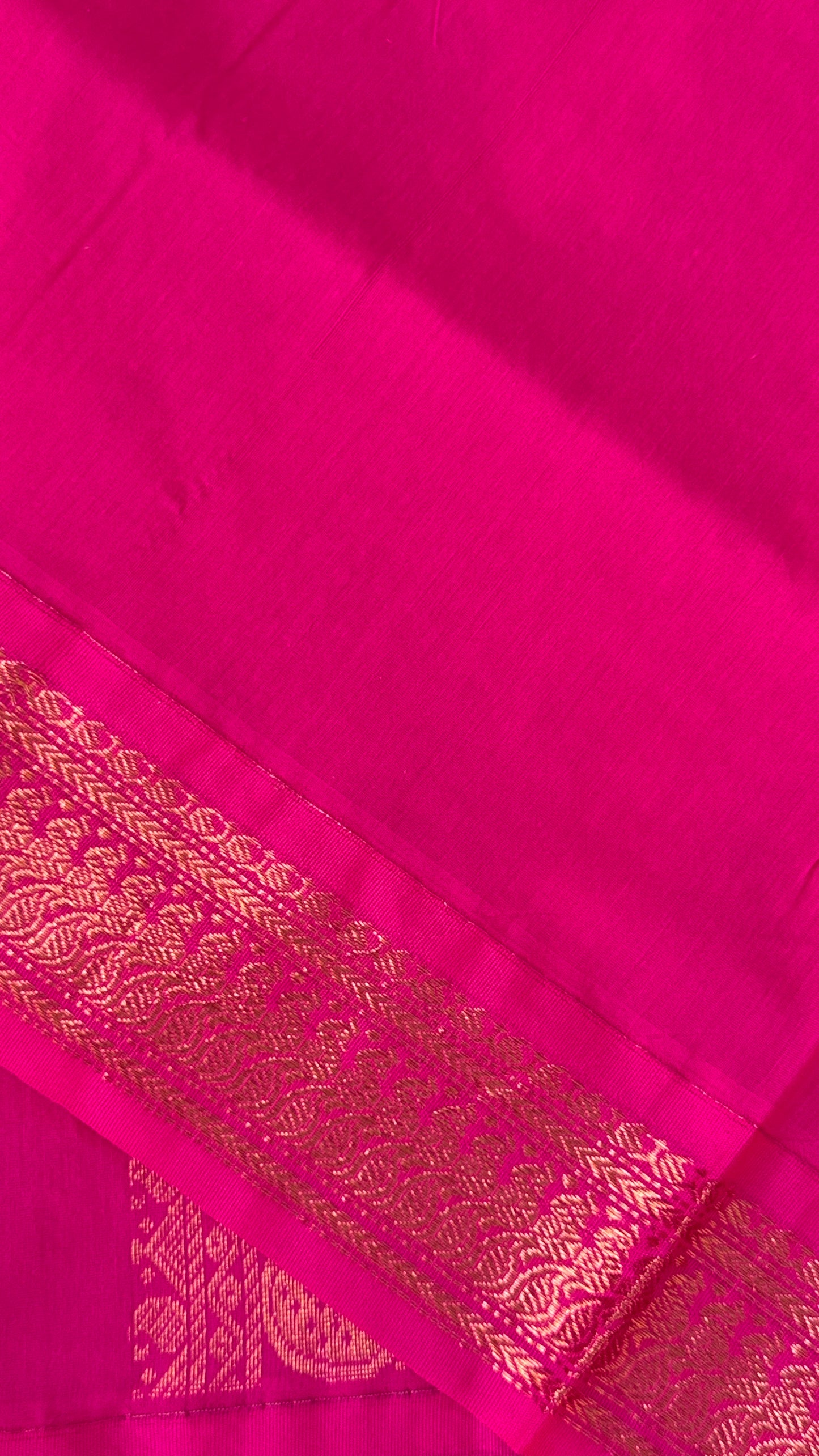 Purely Hand-Woven - Light Pink Cotton Silk Saree with Dark Pink Border