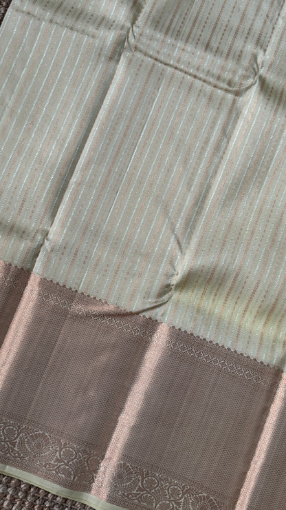KANJIVARAM PURE SILK SAREE – Fully Brocade Saree in Beige/Champagne Color