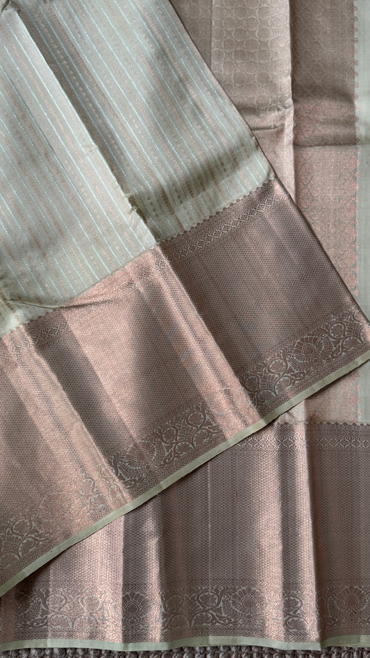 KANJIVARAM PURE SILK SAREE – Fully Brocade Saree in Beige/Champagne Color
