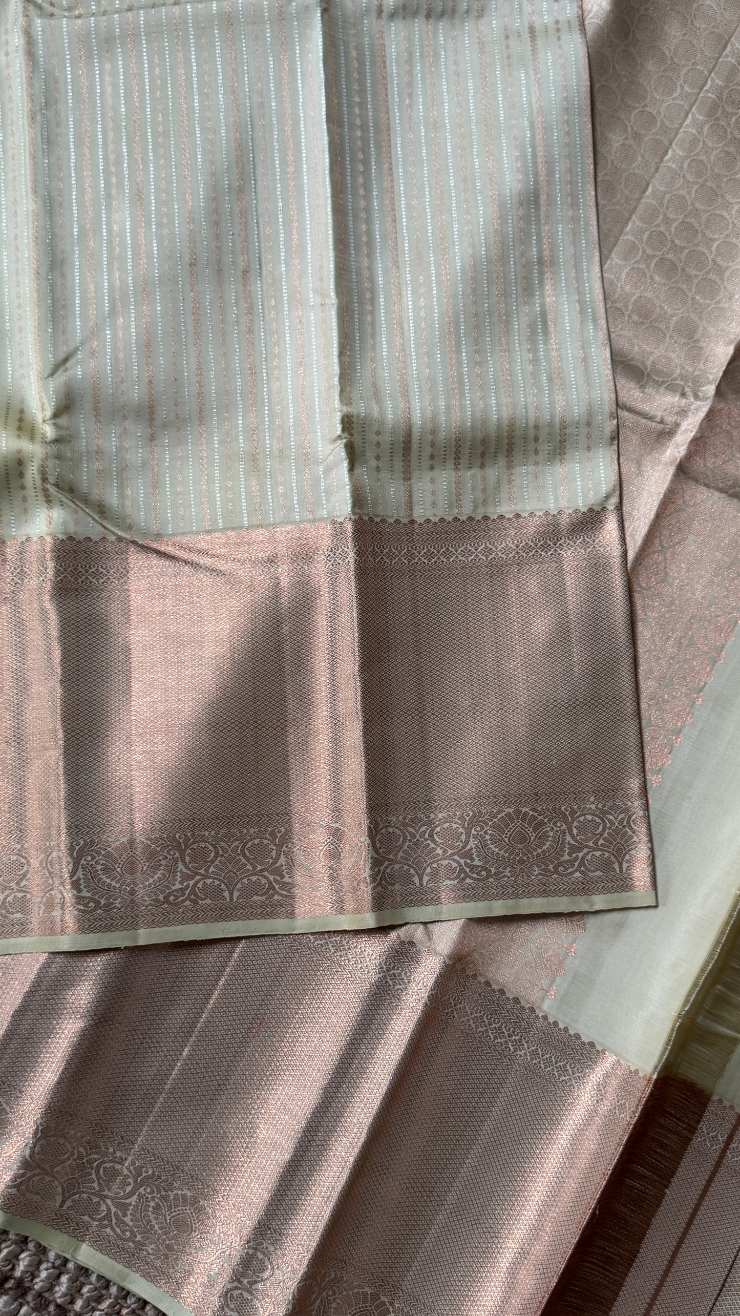 KANJIVARAM PURE SILK SAREE – Fully Brocade Saree in Beige/Champagne Color