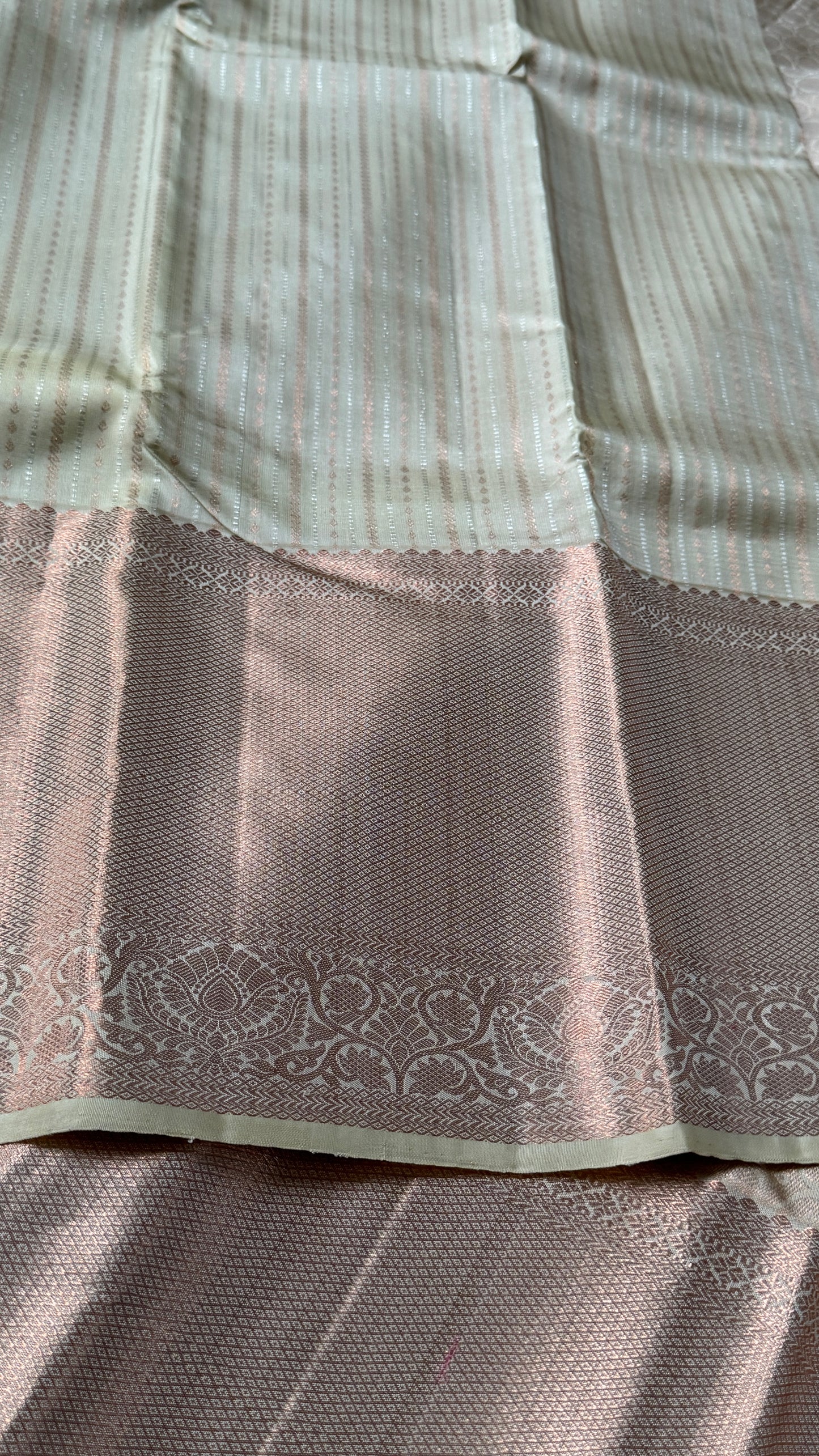 KANJIVARAM PURE SILK SAREE – Fully Brocade Saree in Beige/Champagne Color
