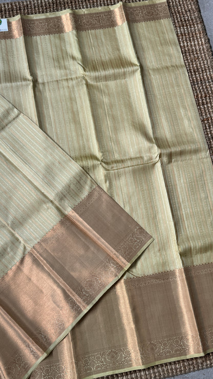 KANJIVARAM PURE SILK SAREE – Fully Brocade Saree in Beige/Champagne Color
