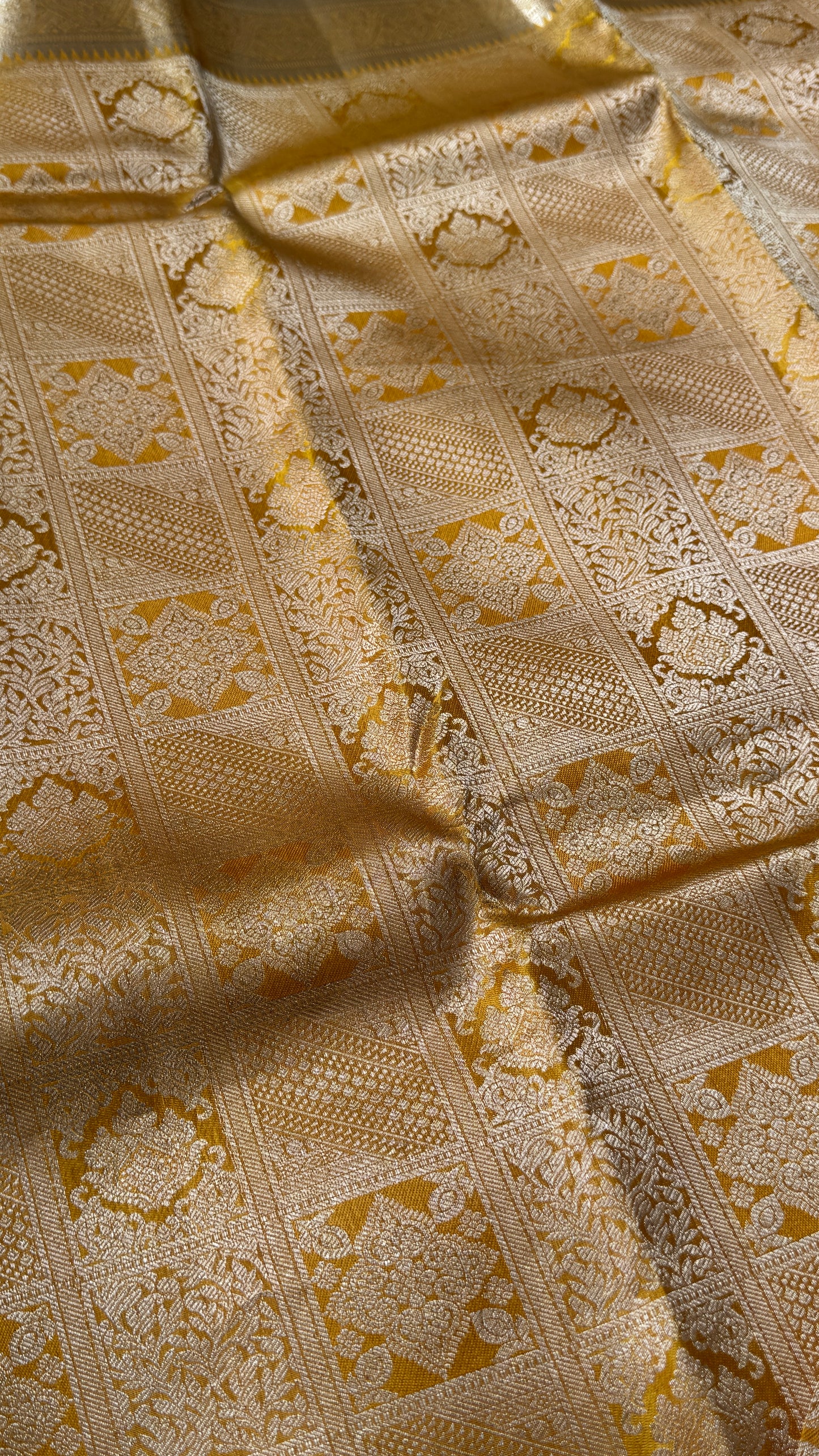 Pure Kanchivaram Silk Saree – Mustard Yellow