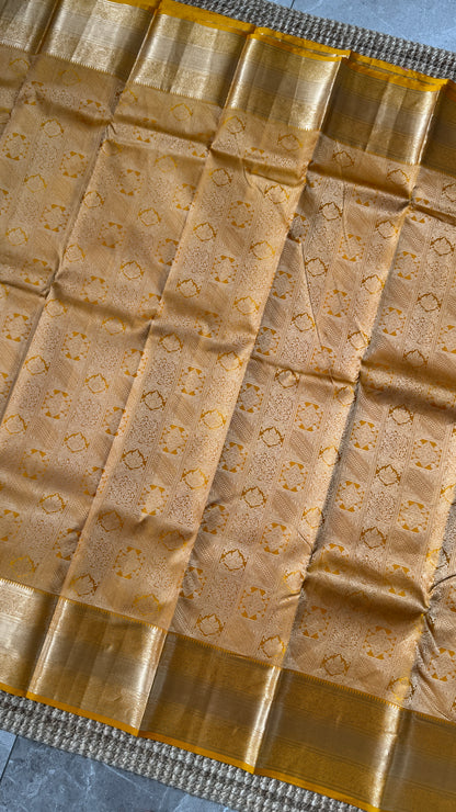 Pure Kanchivaram Silk Saree – Mustard Yellow
