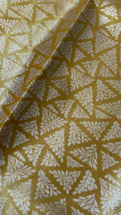 Semi Silk Saree – Light Gold Body with Purple Border