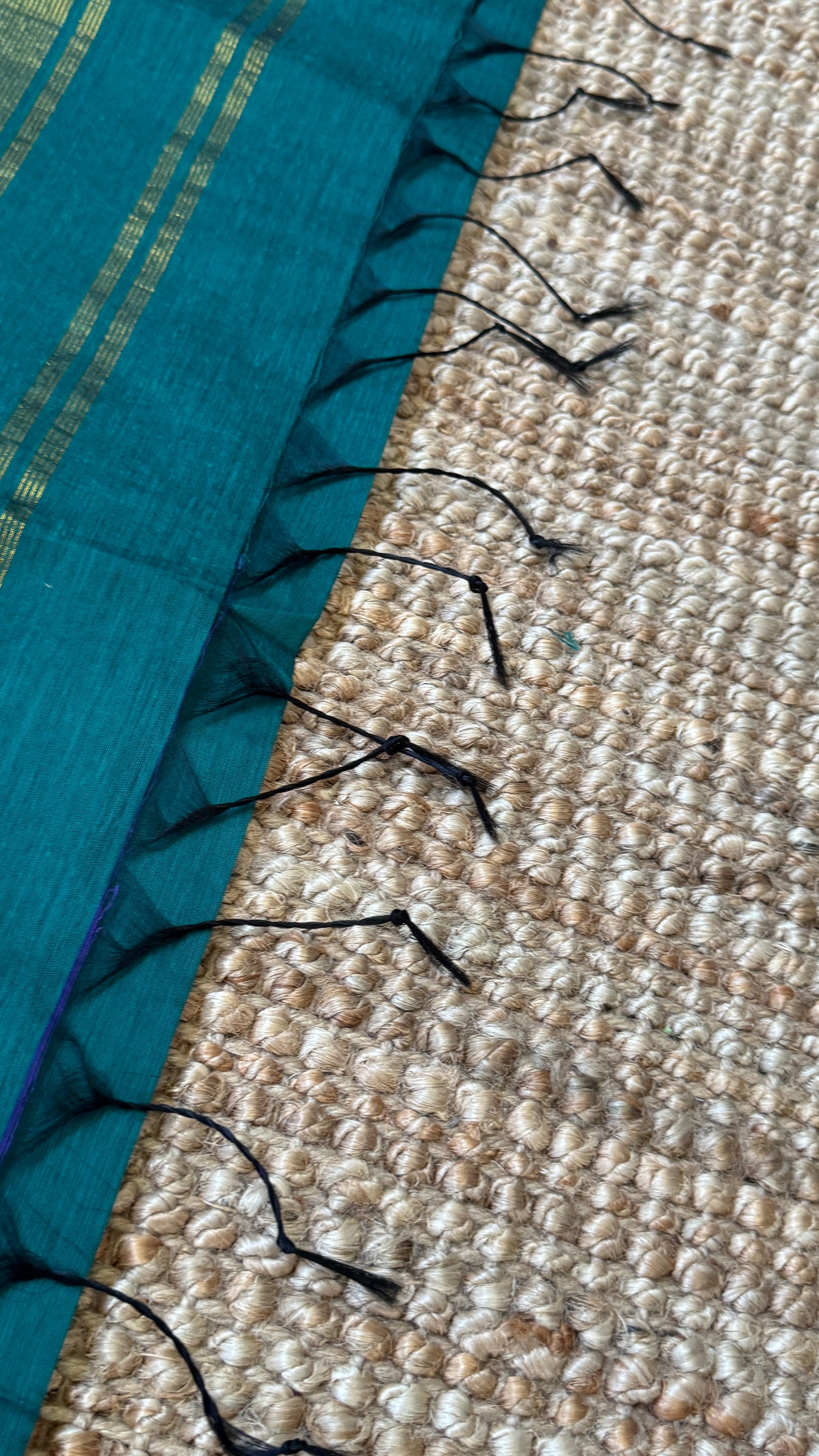 Purely Hand-Woven - Rama Blue Cotton Silk Saree