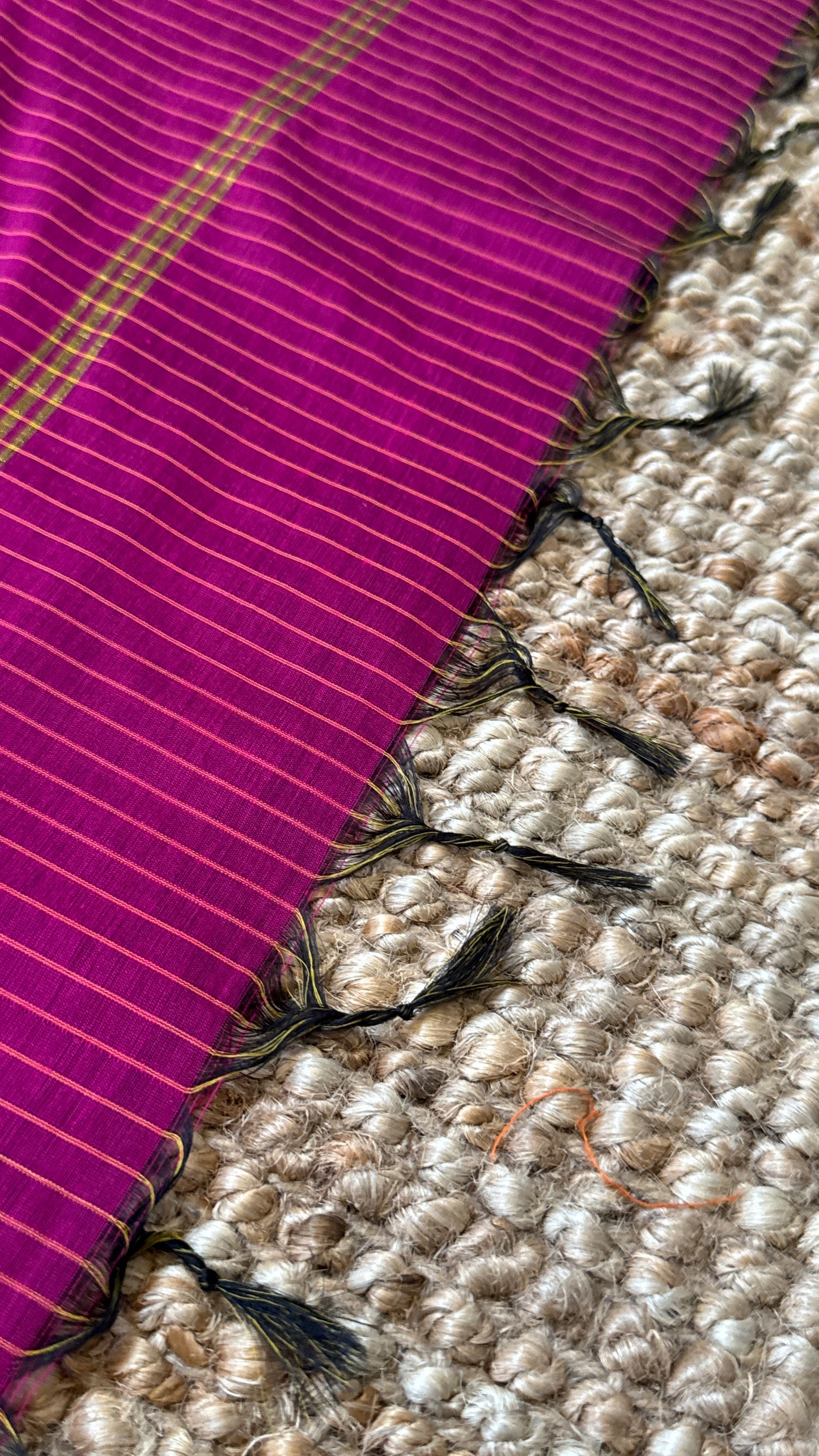 Purely Hand-Woven - Pink checkered traditional Saree