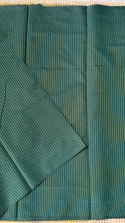 Purely Handwoven - Green with Gold Tissue Zari Weaving