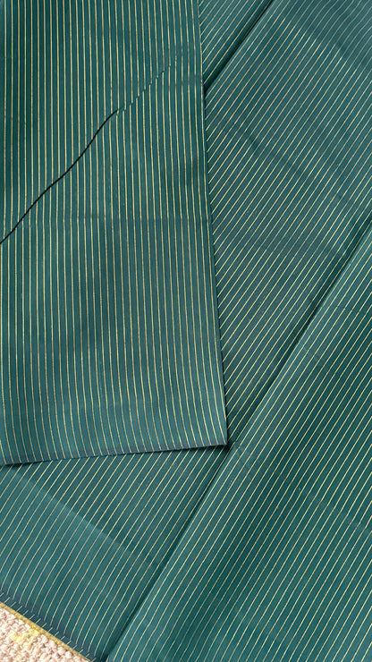 Purely Handwoven - Green with Gold Tissue Zari Weaving