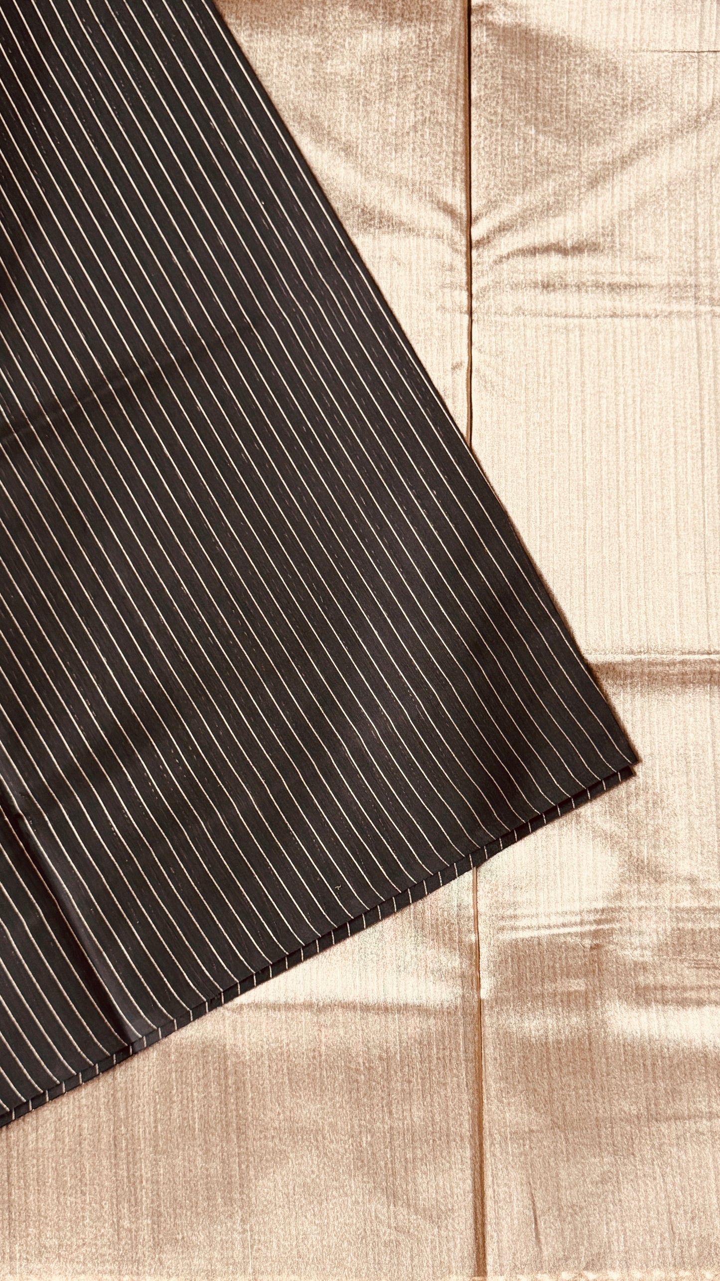 Purely Handwoven - Black with Silver Tissue Zari Weaving