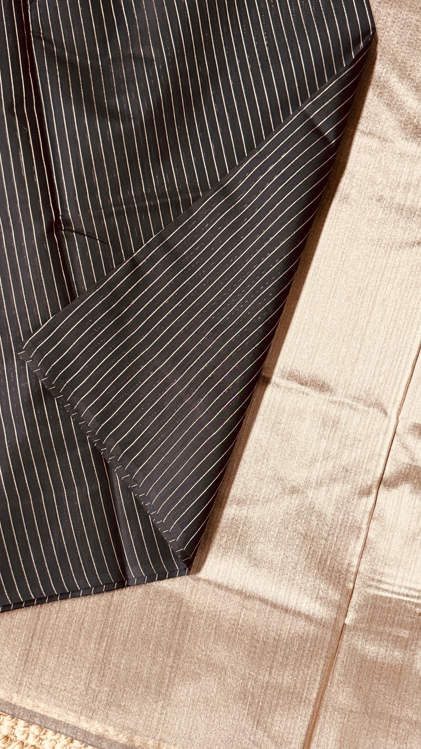 Purely Handwoven - Black with Silver Tissue Zari Weaving