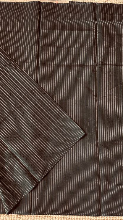 Purely Handwoven - Black with Silver Tissue Zari Weaving