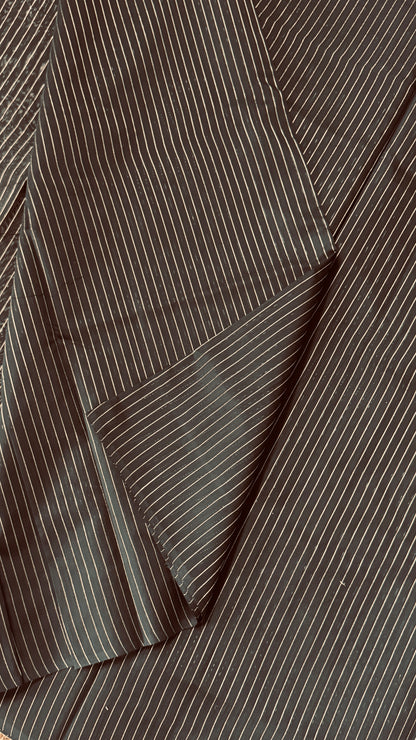 Purely Handwoven - Black with Silver Tissue Zari Weaving