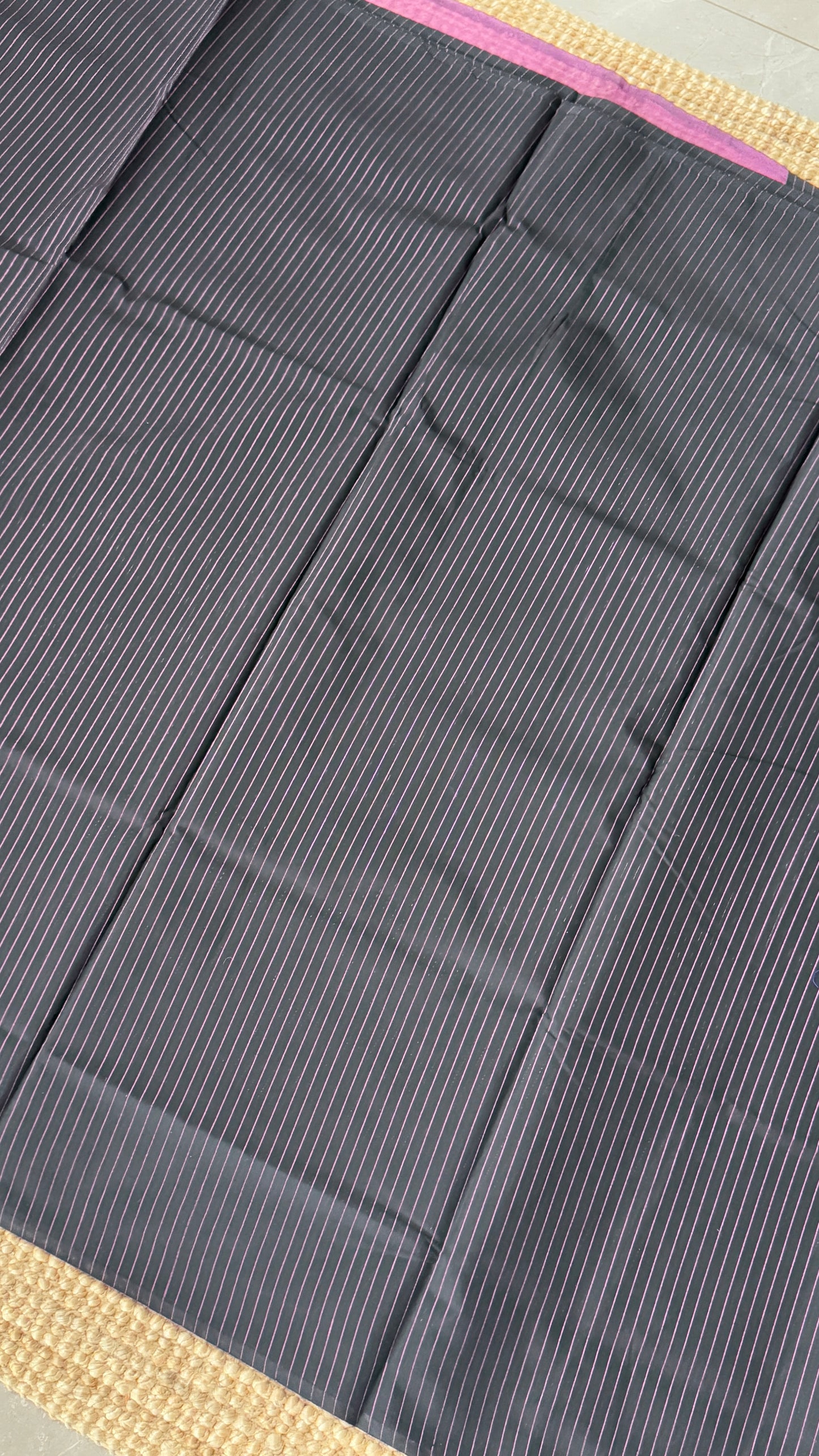 Purely Handwoven - Black with Pink Tissue Zari Weaving