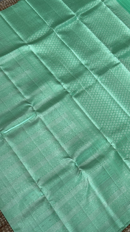 Pure Kanchivaram Silk Saree – Mint / Sea Green Elegance Woven in Tradition