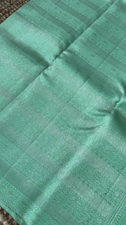 Pure Kanchivaram Silk Saree – Mint / Sea Green Elegance Woven in Tradition