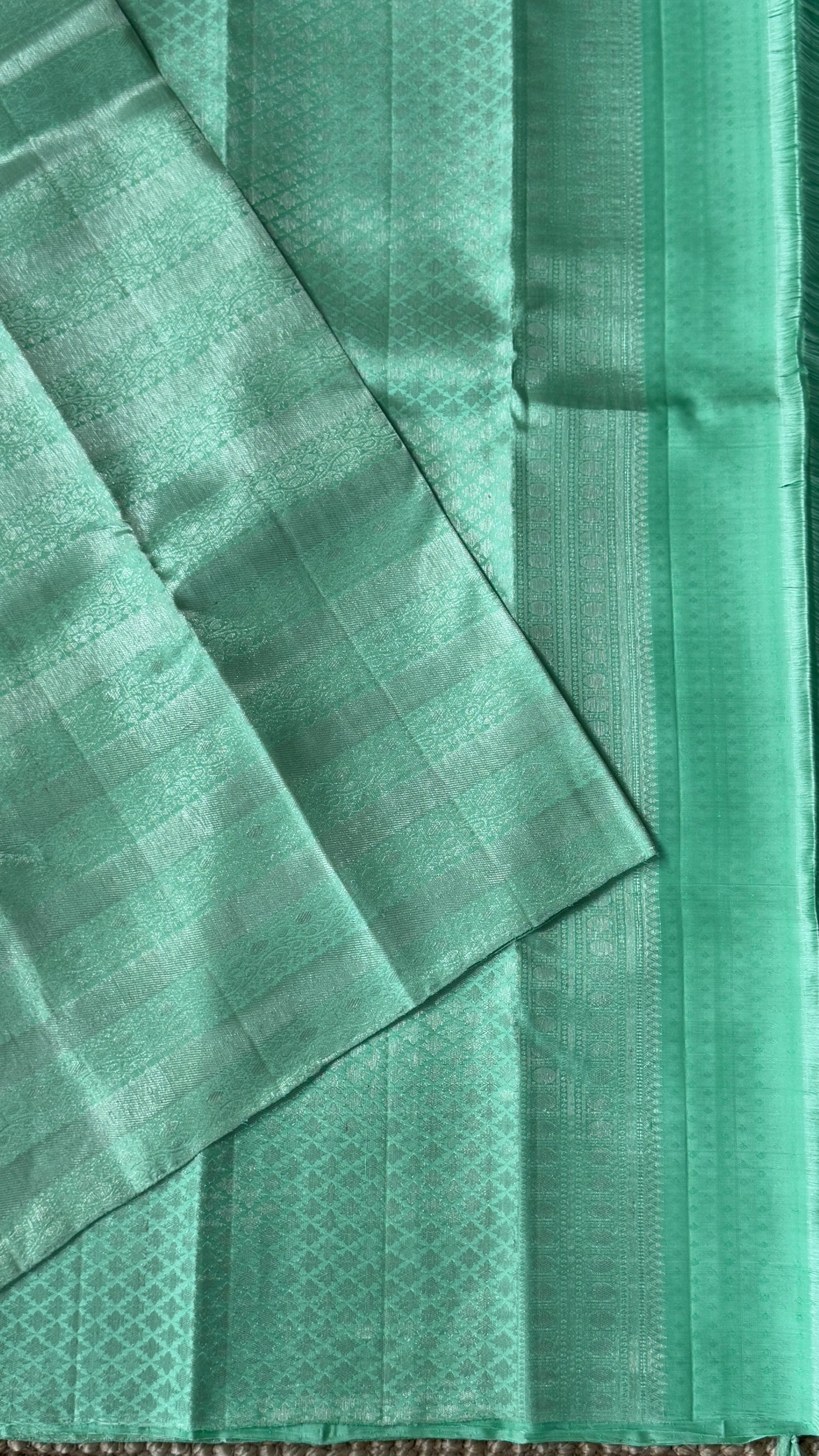 Pure Kanchivaram Silk Saree – Mint / Sea Green Elegance Woven in Tradition