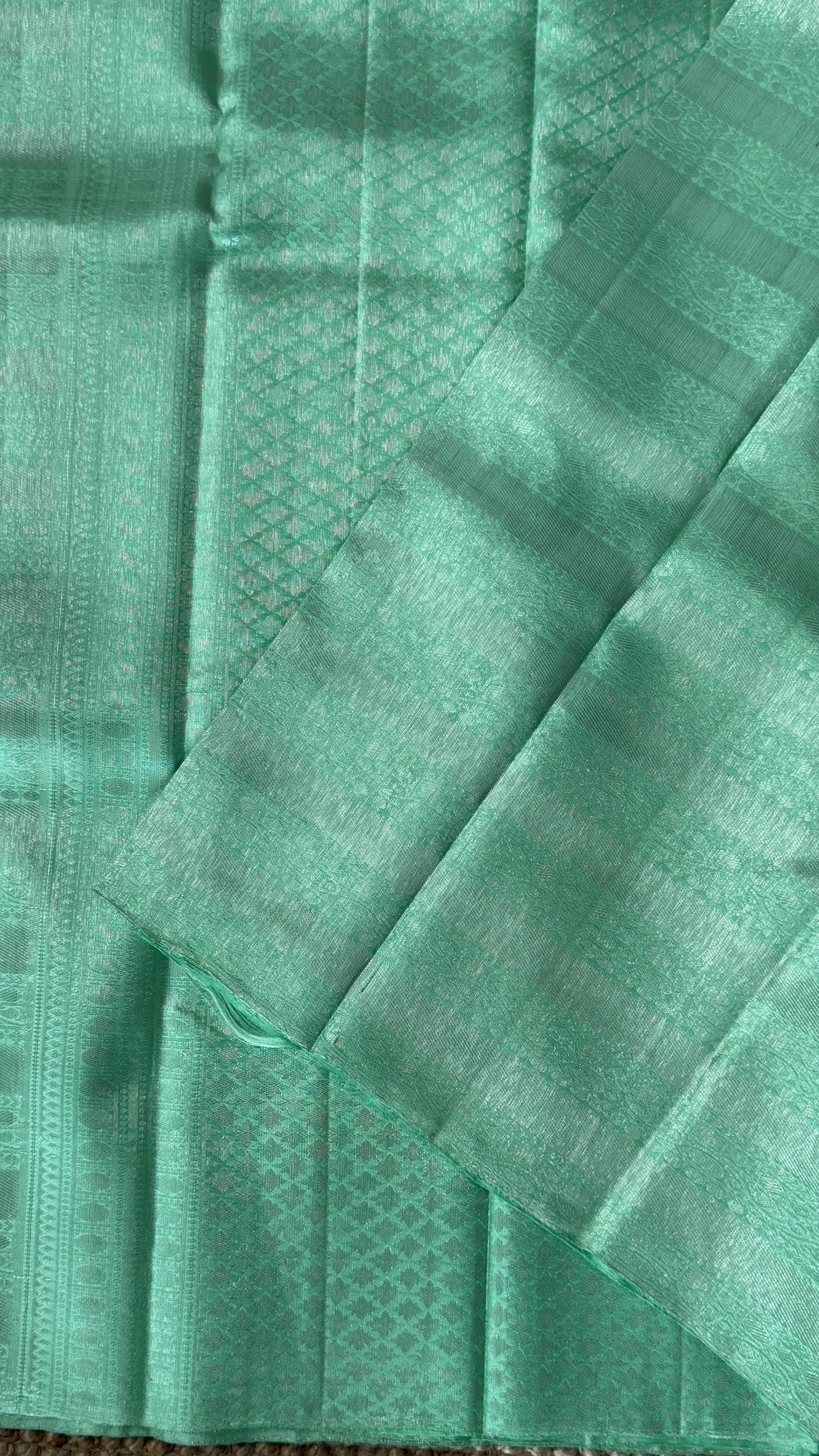Pure Kanchivaram Silk Saree – Mint / Sea Green Elegance Woven in Tradition