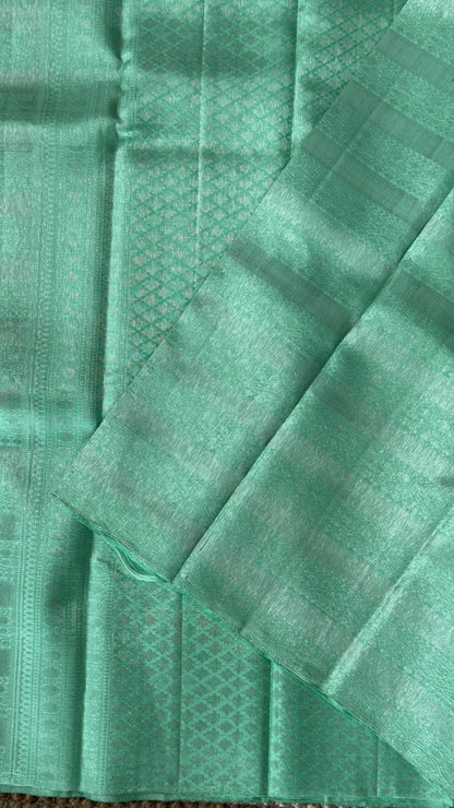 Pure Kanchivaram Silk Saree – Mint / Sea Green Elegance Woven in Tradition