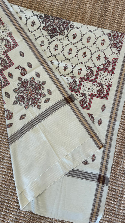 Shawls - Printed Beige