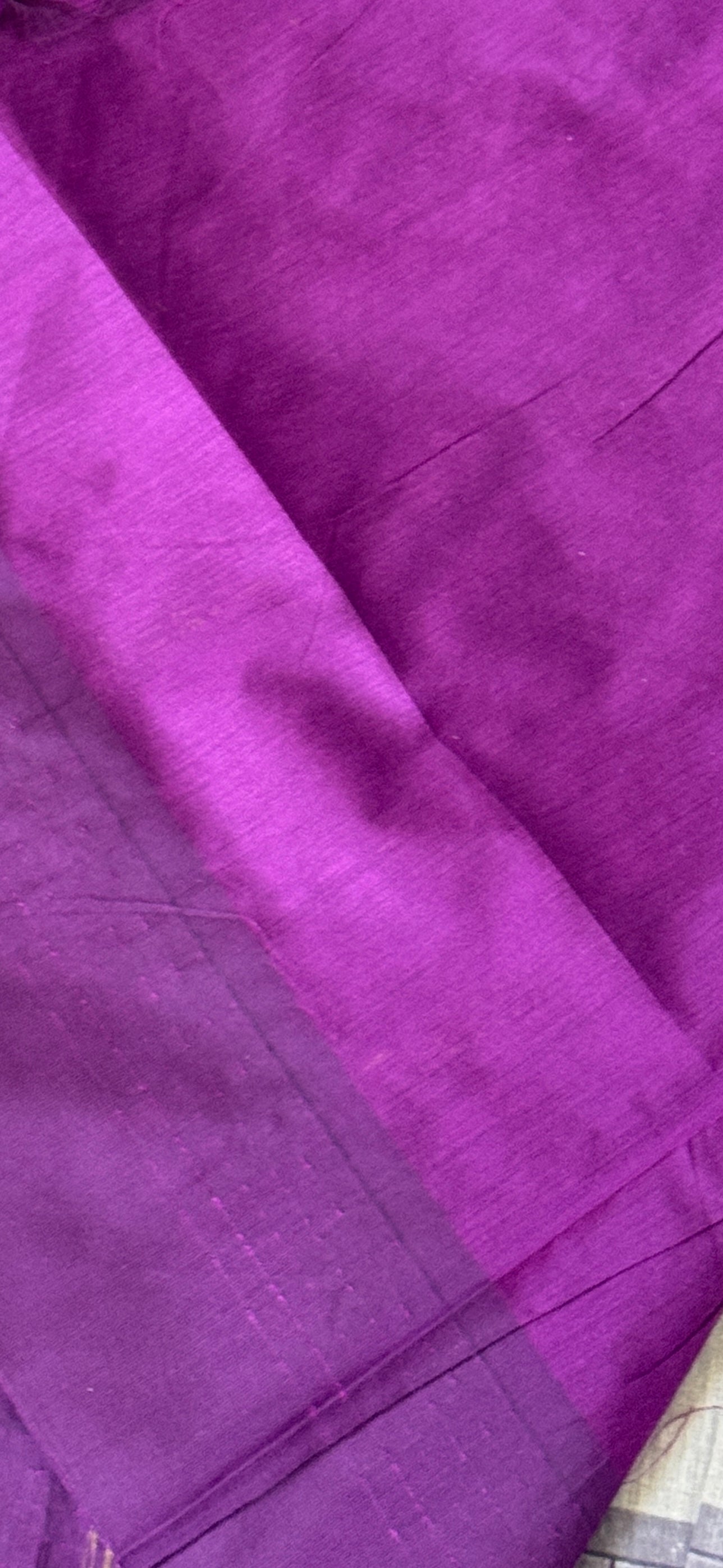 Purely Hand-Woven - Grey Cotton Silk Saree with Purple Border