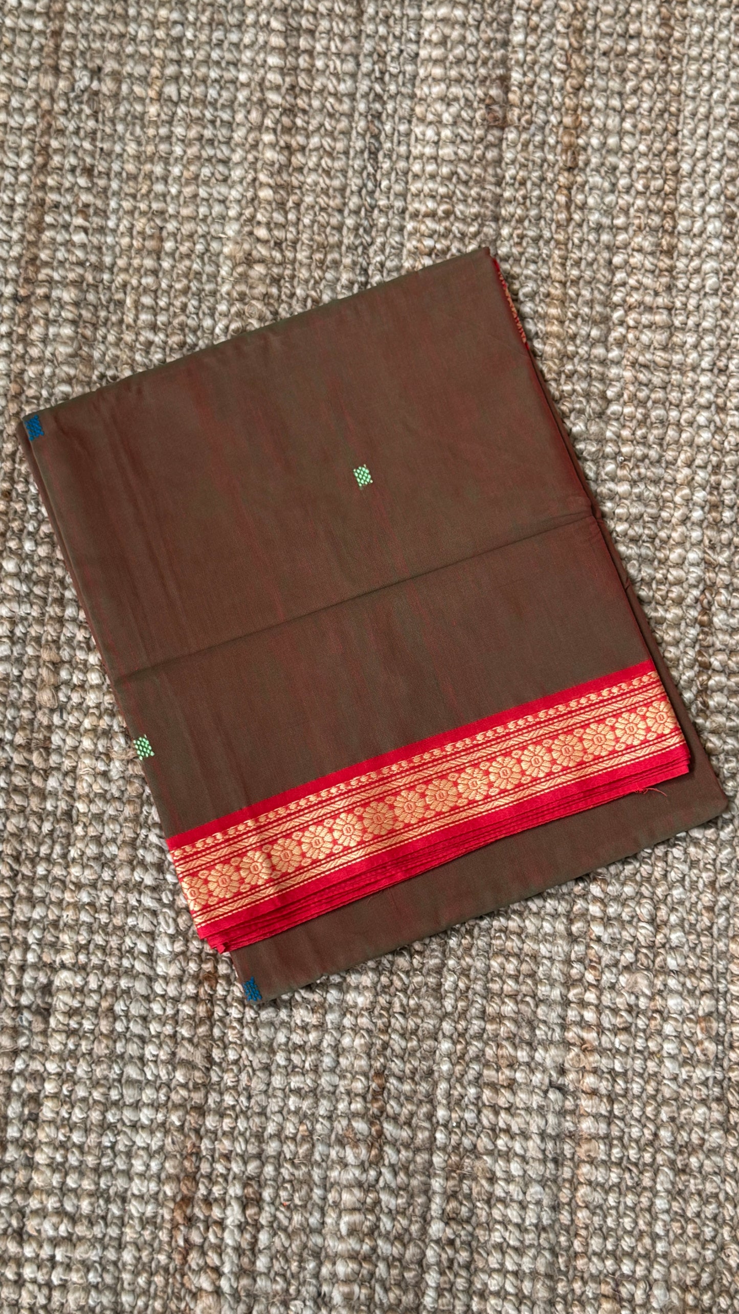 Soft Chettinad Cotton Sarees - Traditional Greenish red