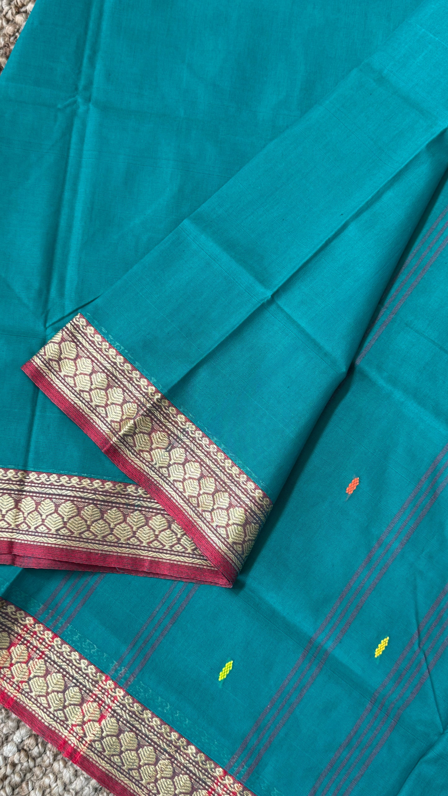 Soft Chettinad Cotton Sarees - Traditional Rama Blue