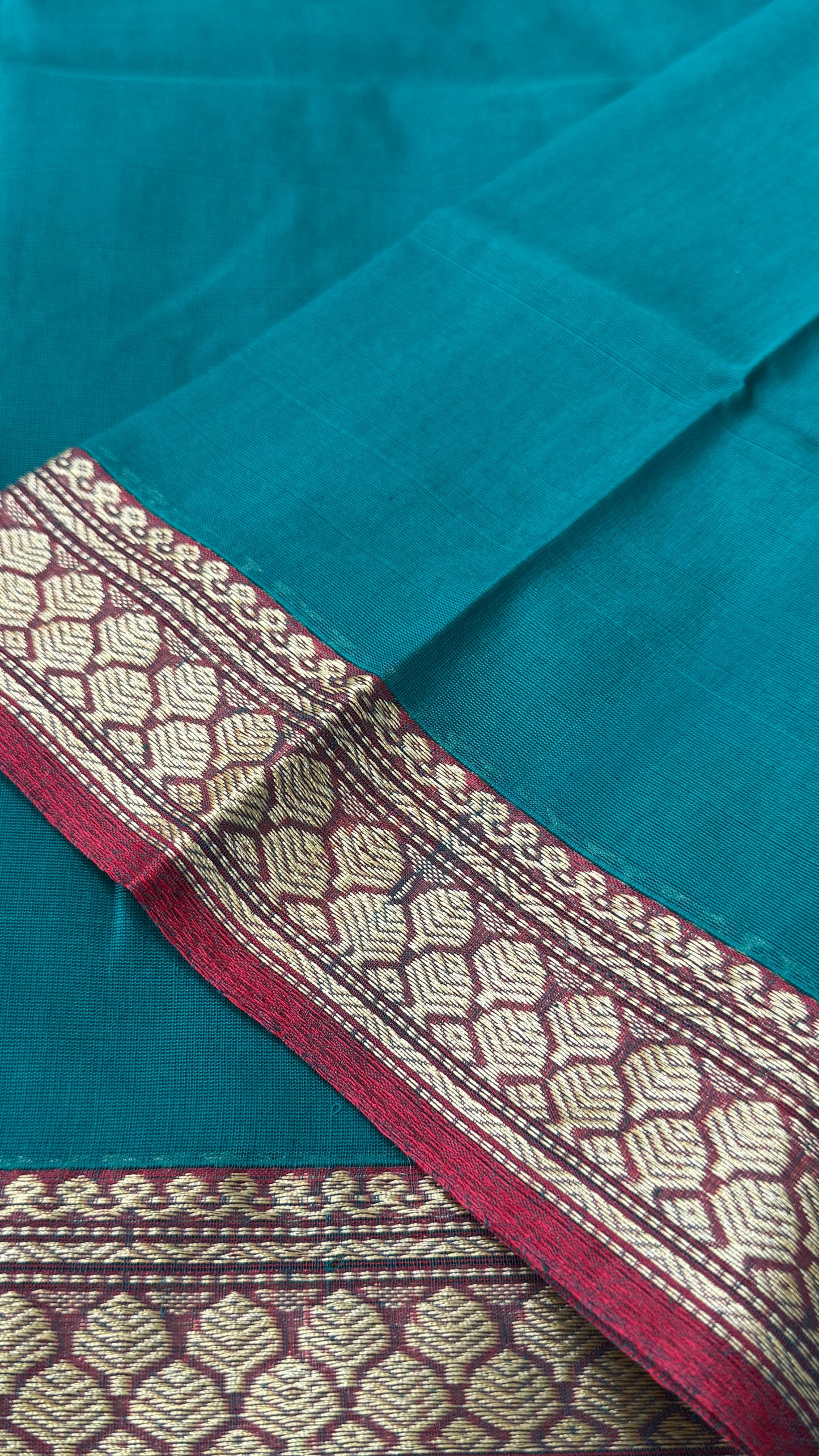 Soft Chettinad Cotton Sarees - Traditional Rama Blue