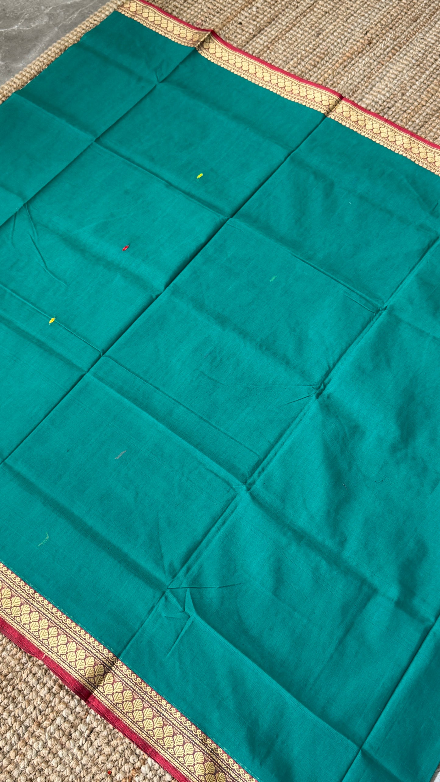 Soft Chettinad Cotton Sarees - Traditional Rama Blue