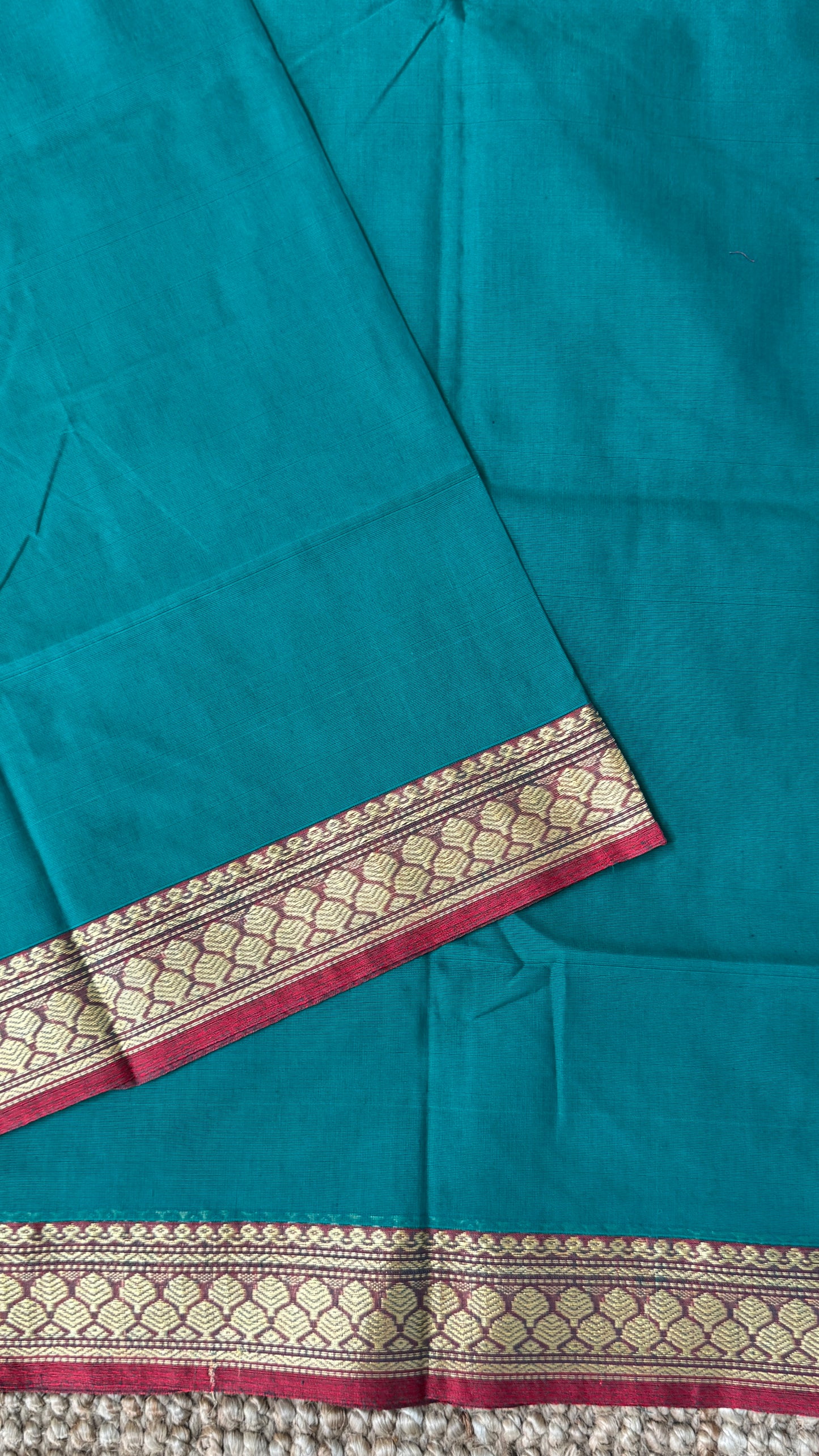 Soft Chettinad Cotton Sarees - Traditional Rama Blue
