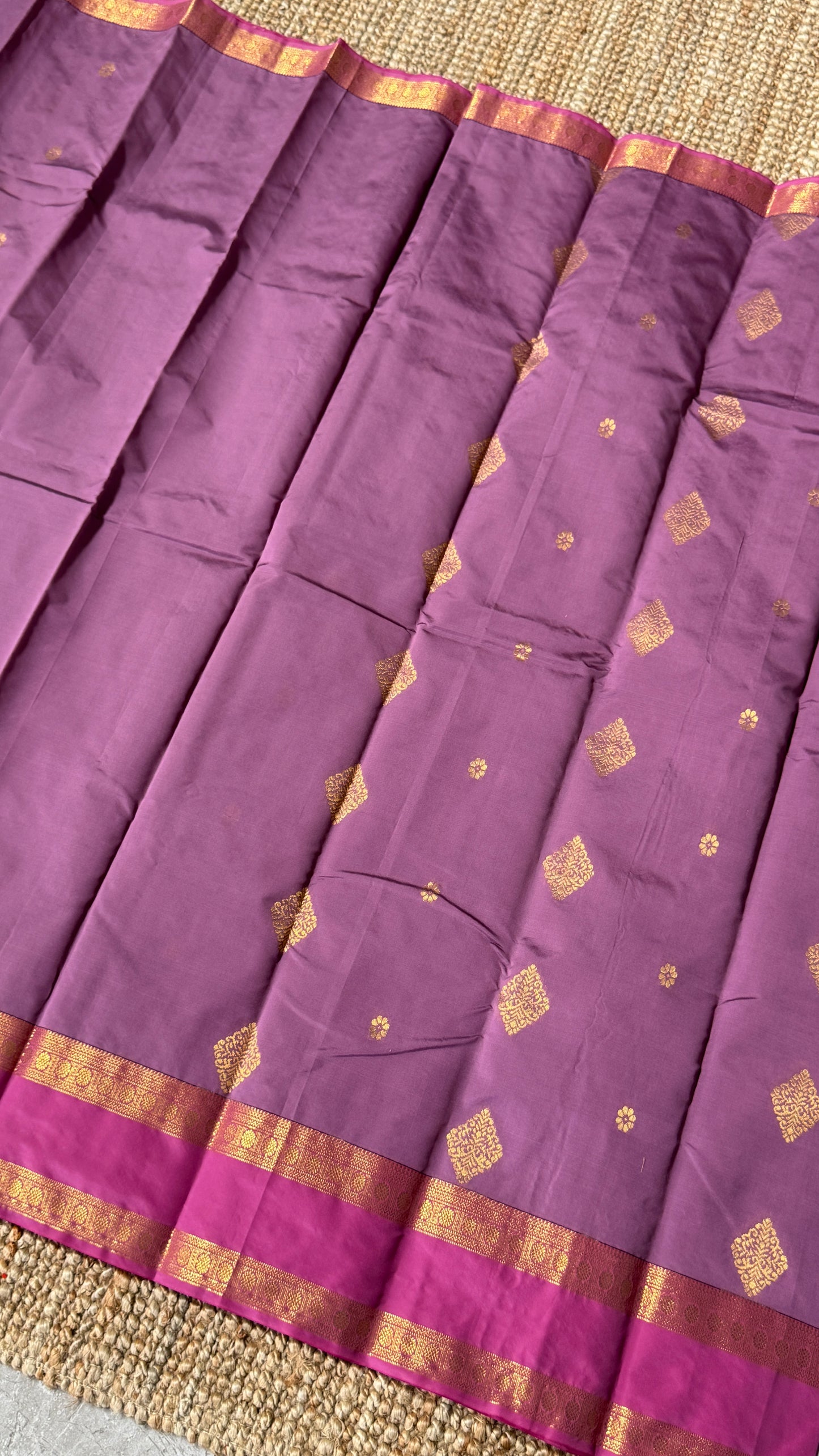 Semi Soft Silk Saree – Mauve Body with Pink RettaPetta  Border