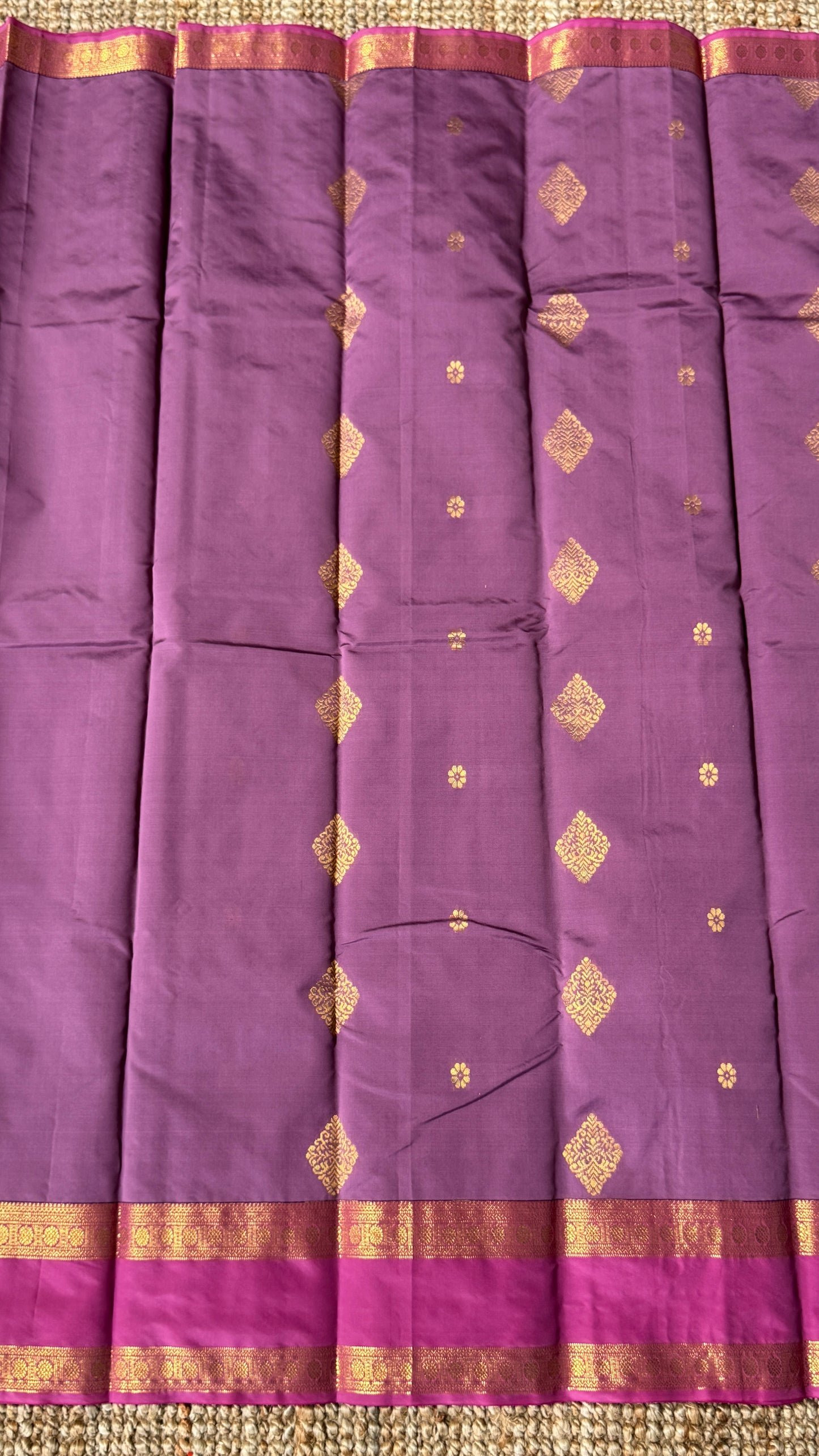 Semi Soft Silk Saree – Mauve Body with Pink RettaPetta  Border